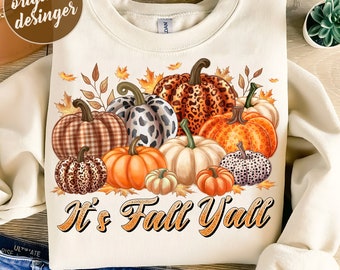 It's fall y'all Leopard Pumpkin Png, Fall Pumpkin PNG, Fall Shirt Png, Trendy Sublimation Download, Fall Autumn Sublimation, Fall girl png