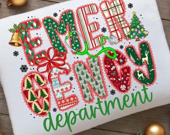Christmas Emergency Department,Nurse Christmas PNG,Doctor Christmas Design,Medical Sublimation,Healthcare Worker Gift,Stethoscope Christmas