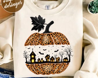 Leopard Pumpkin Png, Pumpkin Png, Retro Halloween png, Spooky Vibes Png, Leopard Pumpkin Designs Png, Digital Download, Sublimate Download