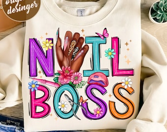 Nail Boss Png, Nail technician, Nail Png, Sublimation Design, Nail Varnish, Nail Floral, Digital Download, Nail Boss Sublimation Design
