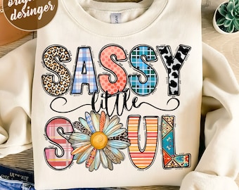 Sassy Little Soul Png, Sunflower Png, Leopard, Western, Western Design, Hand Drawn, Sublimation Design, Digital Download, Sublimation Png