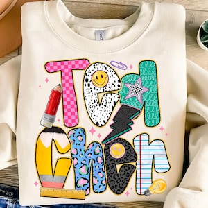 Teacher Png,Teacher Sublimation Design,Back to School PNG,Colorful Teacher Design,Teacher Shirt PNG File,Teacher Life Png Design