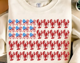 Crawfish Flag Png,4th of July Sublimation PNG,Patriotic Crawfish Design,Lobster USA Flag PNG,Southern Boil Png,American Coquette Png