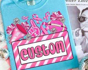 Custom Name Pink Out PNG,Breast Cancer Awareness Sublimation,Cheerleader Custom Name PNG,Cheer PNG Design,Personalized Pink Out Sublimation