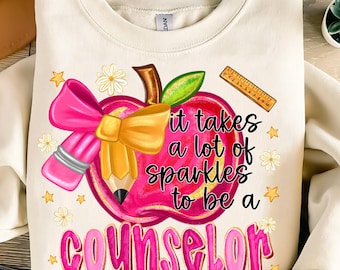Counselor PNG,School Counselor Sublimation,Sparkle Counselor Design,Teacher Appreciation PNG,Back to School PNG,Teacher Coquette Png