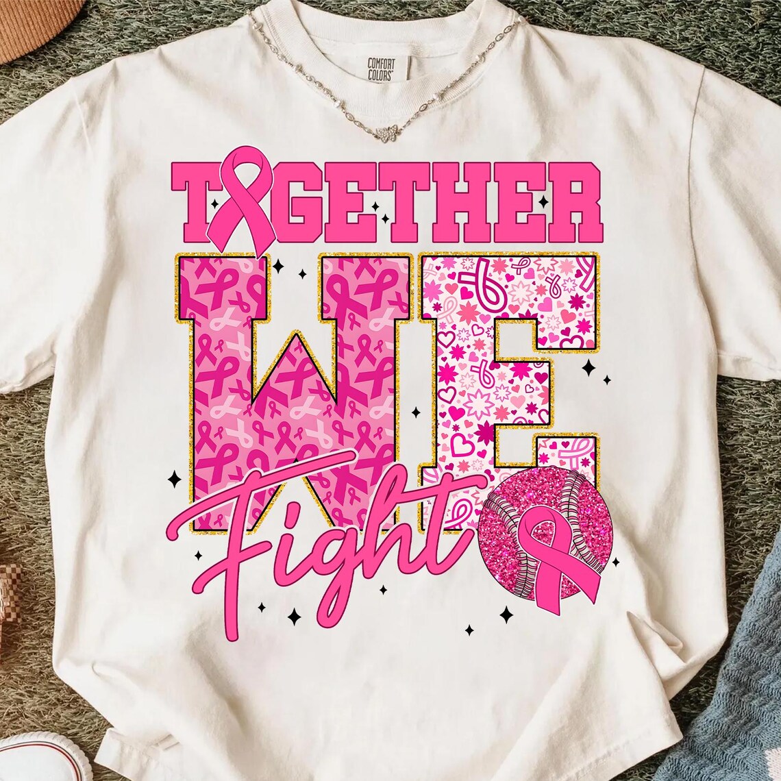 Together We Fight Baseball,breast Cancer Awareness Png,pink Ribbon ...