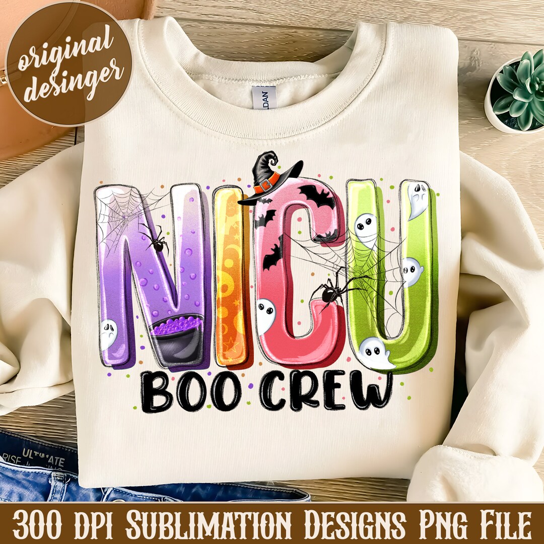 NICU Halloween Png Sublimation Design Download, Halloween NICU Boo Crew ...