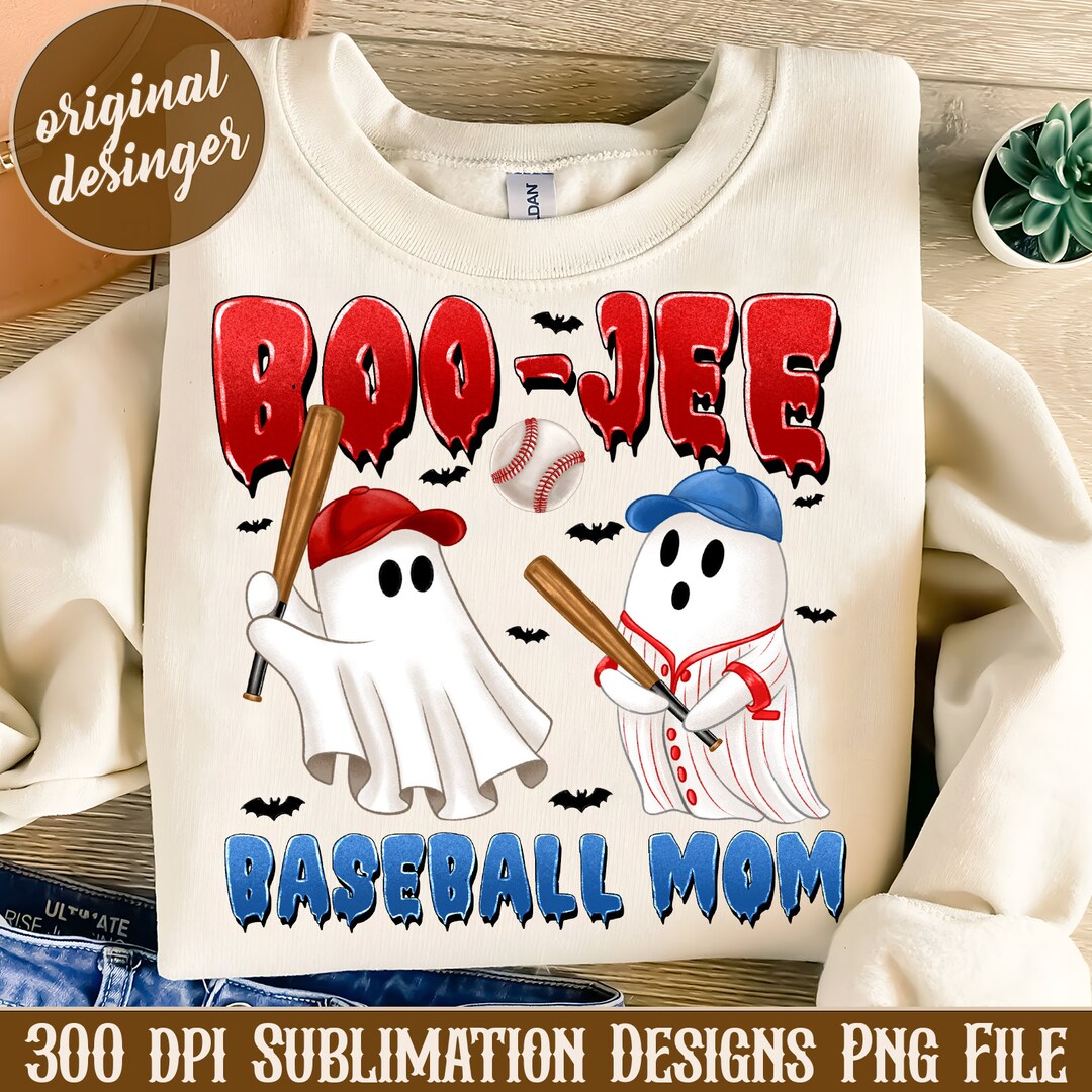 Boo-jee Baseball Mom Png, Funny Halloween Png, Baseball Ghost Png ...
