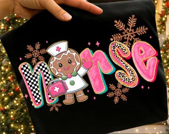 Nurse Christmas Png,Gingerbread Nurse Sublimation Design,Christmas Nurse Cookie,Nurse Holiday Design,Nurse Christmas Png,Winter Nurse Png