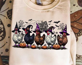 Halloween Chicken Png,Witch Chicken Sublimation,Farmhouse Halloween PNG,Funny Chicken Witch Design,Spooky Chicken PNG,Fall Farm Chicken Png