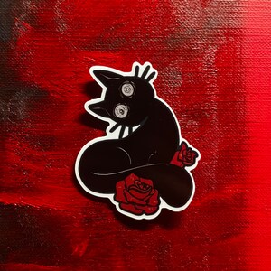 Black cat vinyl sticker
