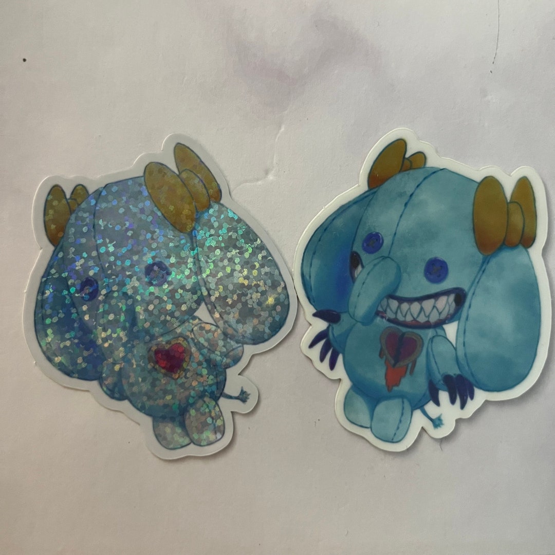 Cutie Elephant Glitter and Glow in the Dark Vinyl Sticker Etsy