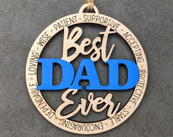 Best Dad Ever Digital File, Father's day gift for Dad or Grandpa,  Car charm svg, Fathers day svg, Designed for Glowforge