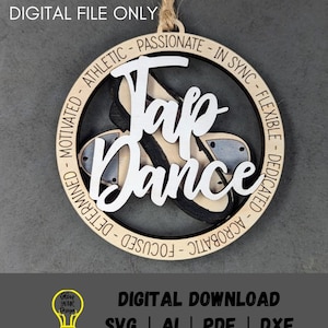 Sapateado svg - Ornamento ou enfeite de carro arquivo digital para sapateador - Corte e pontuação arquivo de corte a laser testado no Glowforge - Svg, pdf, ai incluído