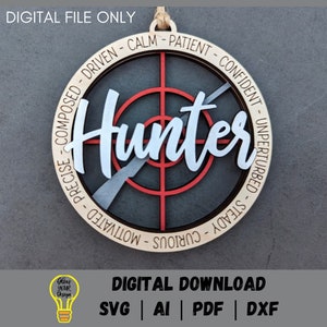 Hunter svg - Jagdanhänger oder Autoanhänger digitaler Download - Doppelschichtige Laserschnittdatei, getestet auf Glowforge