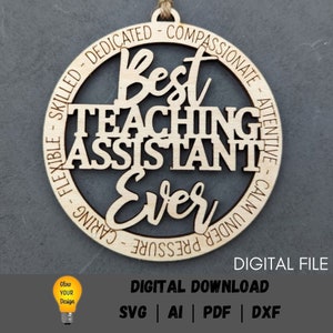 Lehrer Aide svg, beste Lehrhilfe aller Zeiten digitale Datei, Lehrer Ornament svg, - Digital Download, Schnittdatei Designed für Glowforge