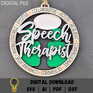 Logopedist svg, ornament auto charme digitaal bestand, ST en logopedie assistent SVG, knippen en scoren digitale download voor Glowforge