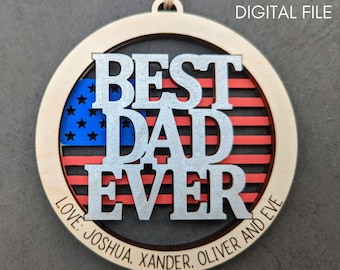 El mejor papá del mundo svg, regalo del día del padre para militares o veteranos, adorno o dije para auto, archivo digital - Día del padre svg diseñado para Glowforge