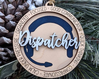 Dispatcher svg, digital fil för prydnad eller bilberlock, PCT svg, klipp och markera digital nedladdning designad för Glowforge