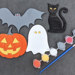 Paint Kit svg, Halloween svg, Craft kit svg, Kids craft svg, Ghost cat jack o lantern bat svg, Digital Download designed for Glowforge