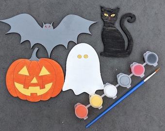 Paint Kit svg, Halloween svg, Craft kit svg, Kids craft svg, Ghost cat jack o lantern bat svg, Digital Download designed for Glowforge