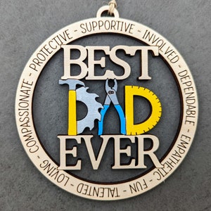 Best Dad Ever svg, Vatertagssvg, Geschenk für Handyman Dad oder Opa, Autocharme oder Ornamentsvp, Laser-cut-Datei für Glowforge