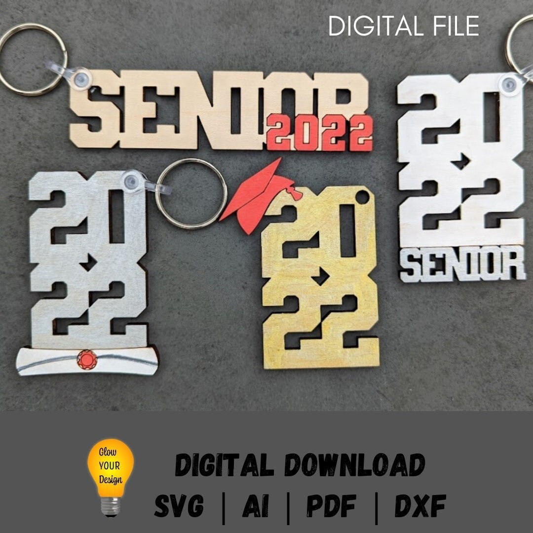 Graduation Svg Bundle, 2024 Senior Keychain Svg, Set of 4 Graduate Svg ...