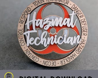 Hazmat Technician Ornament SVG, Laser cut file (Digital Download)
