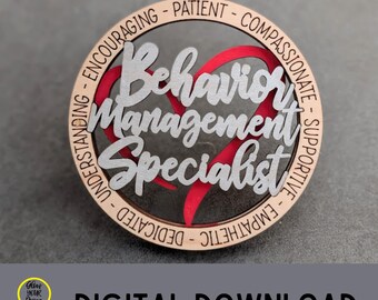 Behavior Management Technician svg, Ornament or car charm digital file for lasers