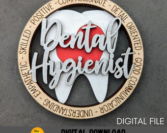Tandhygienist svg, tandläkare prydnad svg, tandläkare uppskattningsgåva digital fil - digital nedladdning, klippfil designad för Glowforge