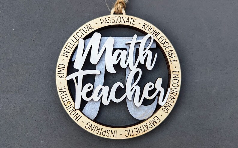 Math Teacher Svg, Gift for Mathematics Teacher or Professor, Car Charm ...