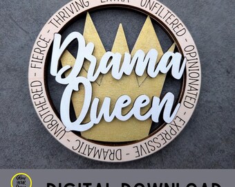 Drama Queen Ornament SVG, Funny Diva Gift svg, Digital Download