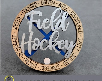 Field Hockey svg - Sports ornament or car charm digital file - Field Hockey laser cut file