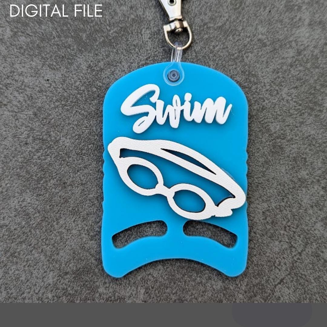 Swim Racing Tag Swimming Bag Tag Svg - Swim Sports Keychain Backpack Duffel Bag Laser ...
