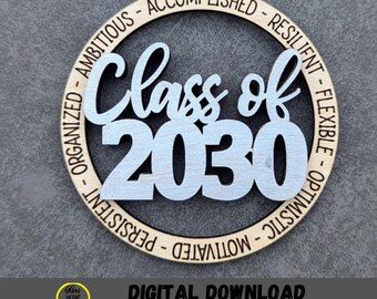 Class of 2030 svg - Graduation ornament or car charm - Gift for 2030 Senior - Digital Download for laser engravers, tested on a Glowforge