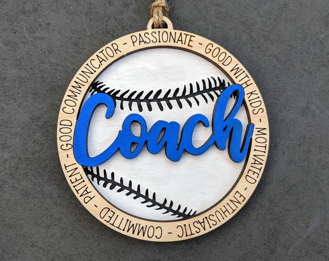 Baseball Svg Gift for Baseball Coach. Ornament or Car Charm Etsy