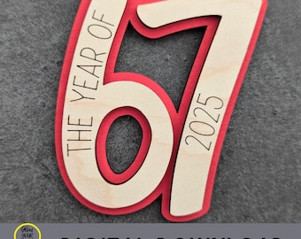 6-7 Six Seven ornament svg - 2025 funny teen Gen Alpha ornament DIGITAL FILE - 2 Cut and score laser cut file