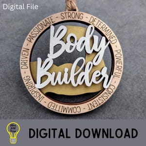 Body Builder svg, Gift for weightlifter or gym lover digital file, Laser cut file