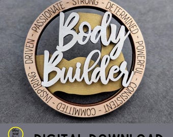 Body Builder svg, Gift for weightlifter or gym lover digital file, Laser cut file
