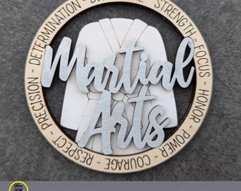 Martial Arts svg - Ornament or car charm svg - Gift for Karate or Martial Arts lover - Cut & score laser cut file tested on Glowforge,
