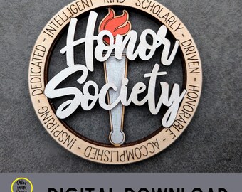 Honor Society SVG, School honor roll ornament or car charm digital download
