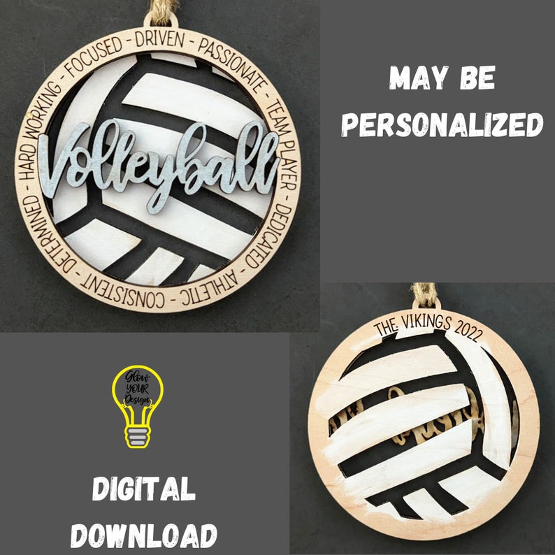 Volleyball Svg Gift for Volleyball Player. Ornament or Car Etsy