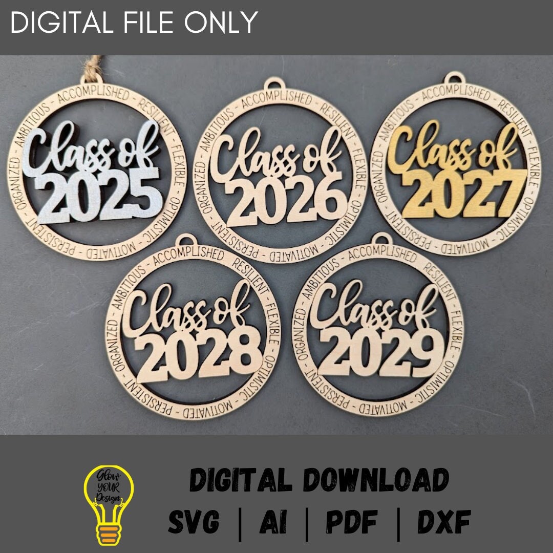 Class of 20252029 Svg Bundle Grad Ornament Digital File Etsy