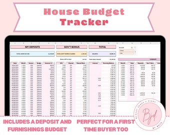 House Budget Tracker, House Savings Excel, First Time Buyer Excel, Saving for House, House Savings, House Deposit Tracker Excel