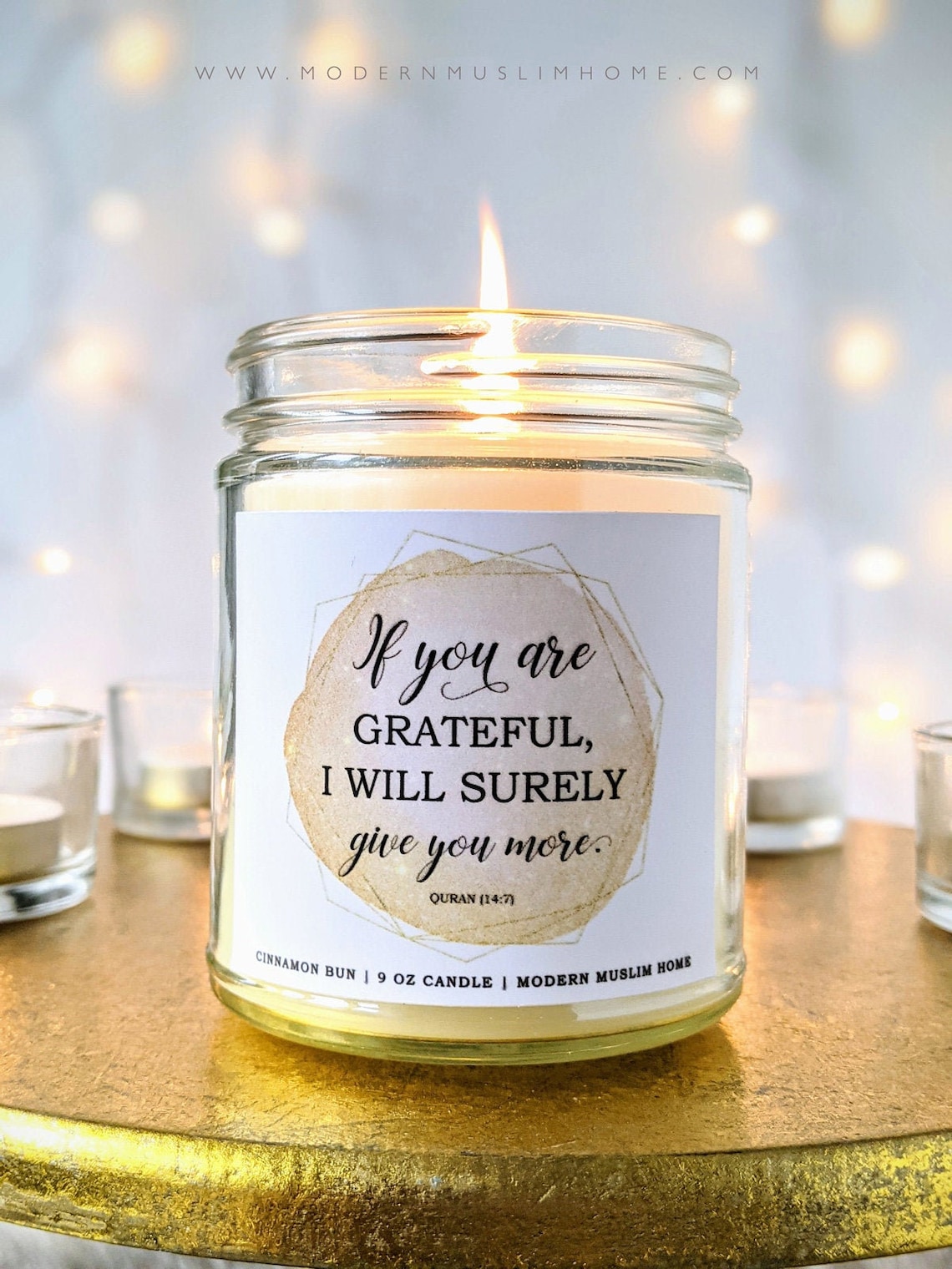 Gratefulness Candle 9oz Scented Islamic Candle Modern Muslim Etsy