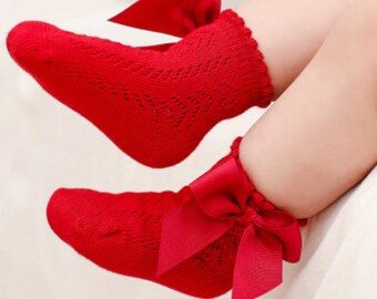 net socks with bow