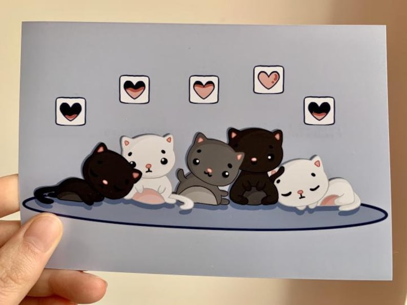 print 10x15cm Illustration of cute cats