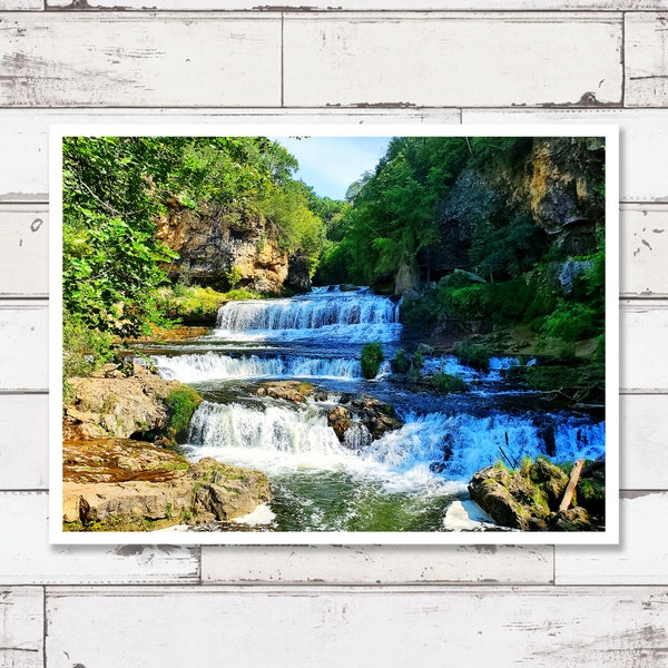 Printable photography, digital download photography, travel prints, wall decor, travel photography, willow falls, wisconsin, waterfall