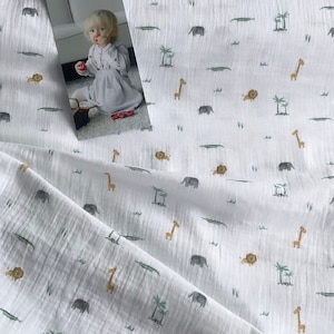Muslin fabric, double gauze, cotton, from 25 cm