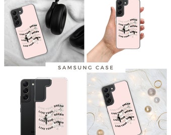 Samsung Galaxy 10,20,21,22 phone case, butterfly phone case, case with inspirational quote, aesthetic phone case, pink galaxy case